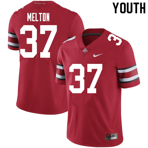 Youth #37 Mitchell Melton Ohio State Buckeyes College Football Jerseys Sale-Red